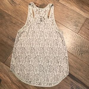 Aritzia size small light grey lace tank
